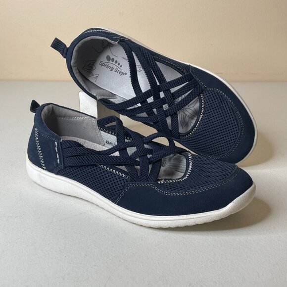 Spring Step Women’s Marilena Slip-on Shoes Navy Mesh Suede Size 39 US 8.5 - Picture 16 of 16